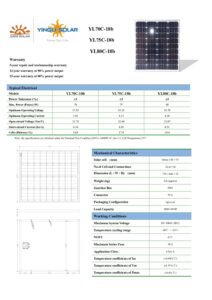 پنل خورشیدی 80 وات مونوکریستال برند YINGLI - Image 2