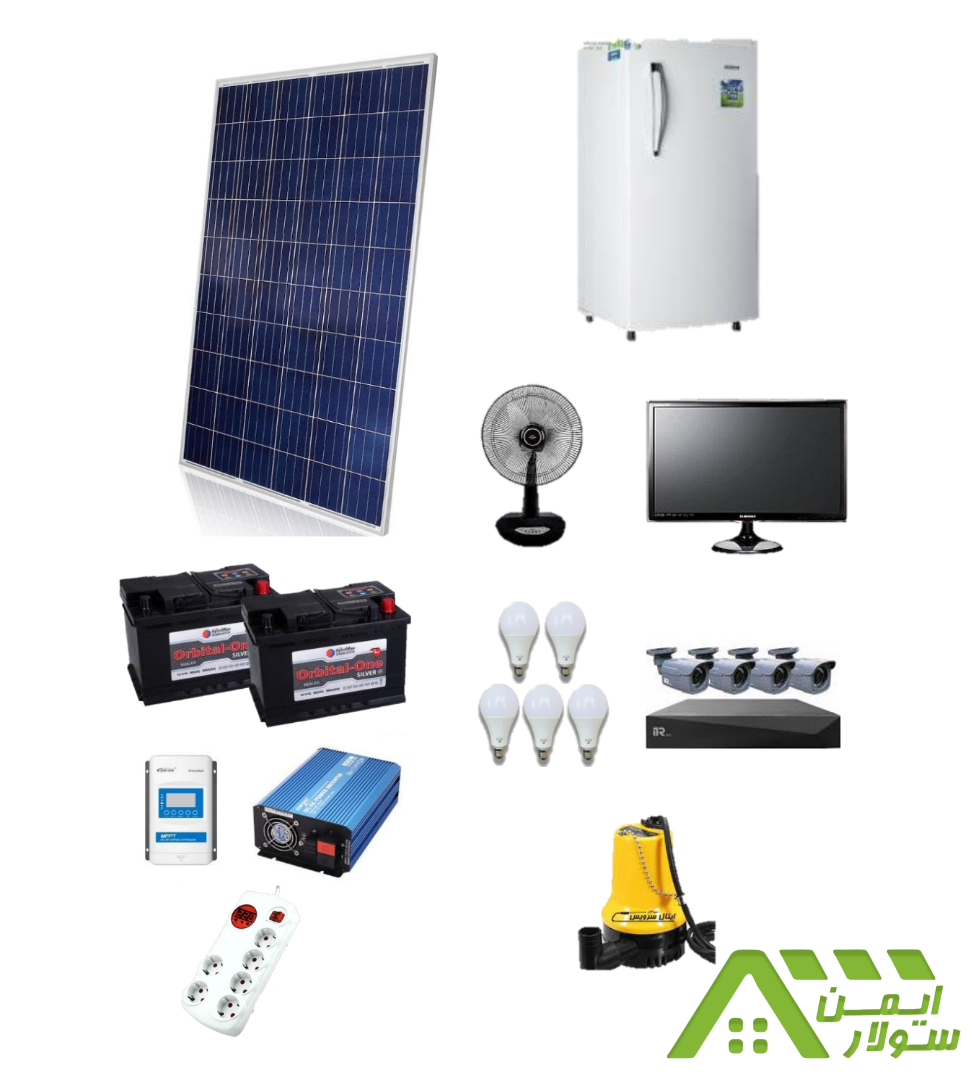 1300W پکیج برق خورشیدی 1 کیلووات ساعت با ذخیره باتری ۱ روز - Image 1