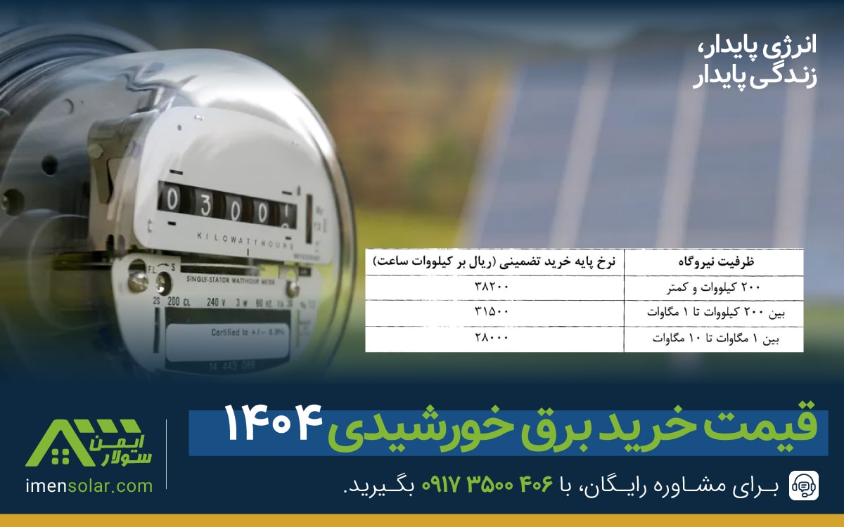 قیمت خرید برق خورشیدی 1404