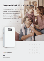 باتری لیتیومی 280 آمپر ساعت 51.2 ولت برند GROWATT مدل  HOPE 14.3L-A1 - Image 2