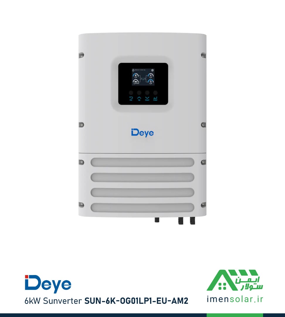 DEYE-sunverter-SUN-6K-OG01LP1-EU-AM2 سانورتر 6 کیلووات، 48 ولت، 135 آمپر MPPT برند DeYe مدل SUN-6K-OG01LP1-EU-AM2