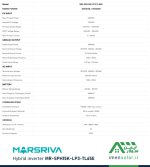 مشخصات فنی اینورتر هیبریدی مارس ریوا MARSRIVA مدل MR-SPH15K-LP3-TL65E