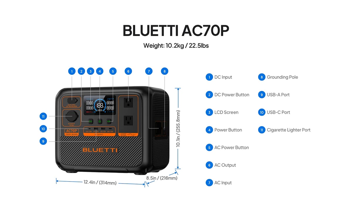 پاور استیشن BLUETTI AC70P