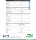 مشخصات فنی اینورتر متصل به شبکه (آنگرید) DeYe مدل SUN-15K-G06P3-EU-BM2-P1