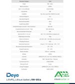مشخصات فنی باتری DeYe مدل RW-G10.6