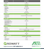 خرید اینورتر هیبریدی خورشیدی گرووات GROWATT مدل SPF 6000 ES-H