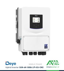 اینورتر هیبریدی خورشیدی 6 کیلووات LV تک فاز DeYe مدل SUN-6K-SG06 LP1-EU-CM2