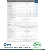 مشخصات فنی اینورتر SUN-6K-SG06 LP1-EU-CM2
