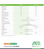 مشخصات فنی باتری GenixGreen ES-BOX12