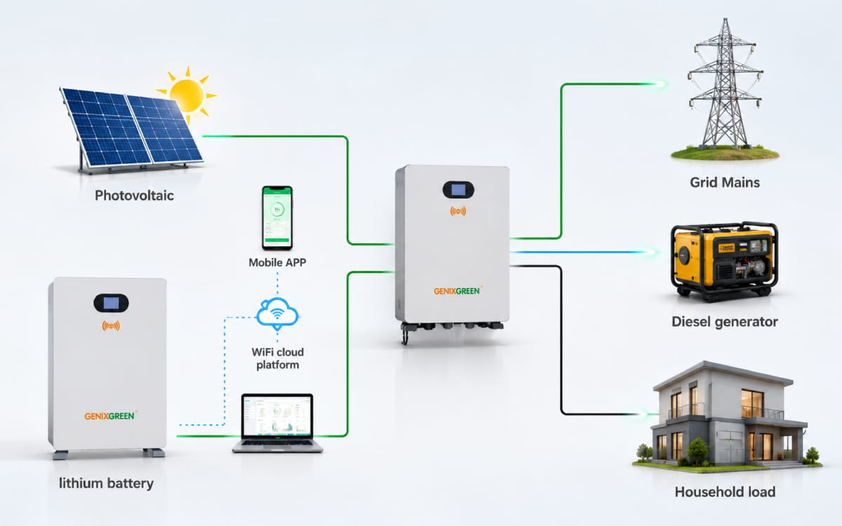کاربردهای باتری GenixGreen در برق خورشیدی