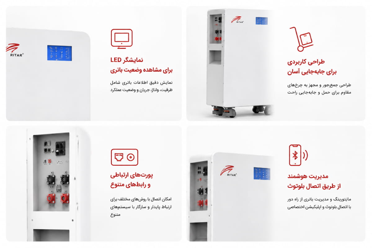 امکانات باتری لیتیومی دیواری Ritar
