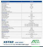 مشخصات فنی اینورتر هیبریدی HH3.6KS در ESS خانگی Kstar سری HOME