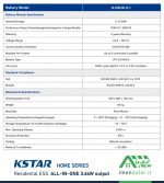 مشخصات فنی باتری H-PACK5.1 در ESS خانگی Kstar سری HOME 3.6kW