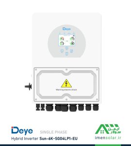 اینورتر هیبریدی خورشیدی 6 کیلووات تک فاز DeYe مدل Sun-6K-SG04LP1-EU