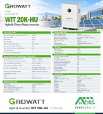 دیتاشیت اینورتر هیبریدی WIT-20K-HU برند گرووات Growatt